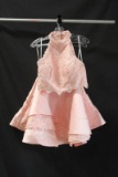 Alyce Paris Pink Two-piece Satin Halter Style Top And Skirt Size: 8