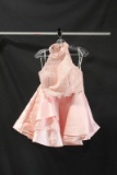 Alyce Paris Pink Two-piece Satin Halter Style Top And Skirt Size: 4