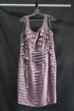 Vm Collection Purple Ruffled Cocktail Dress Size: 16