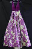 Jovani Purple Full Length Dress With Floral Skirt Size: 0