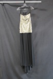 Enuious By Karishma Creations Black And Gold Full Length Dress Size: 0