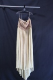 Roxcii Ivory Strapless Full Length Dress With Beaded Bodice Size: No Size I
