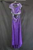 Jovani Purple Two-piece With Sparkle Detail Size: 14