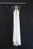 Rachel Allan White Halter Style Full Length Dress Size: 6