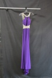 Rachel Allan Purple Halter Style Full Length Dress Size: 0