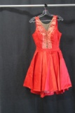 Tony Bowls Red Sleeveless Mini Dress Size: 4