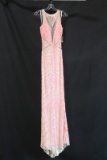 Cassandra Stone Pink Sprakly Full Length Dress Size: 6