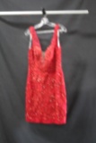 Jovani Red Lace Cocktail Dress Size: 12