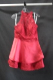 Alyce Paris Red Two-piece With Lace Top Size: 10