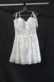 Jovani White Lace Cocktail Dress Size: 14