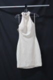 Jovani White Halter Style Cocktail Dress Size: 12
