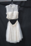 Vienna White Two-piece With Beaded Top Size: 12