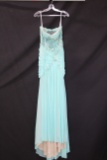 Black Label Light Blue Full Length Dress With Beading Size: 10