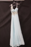 Partytime Light Blue One Shouldered Full Length Dress Size: 0