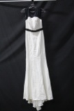 Cassandra Stone Black And White Full Length Dress Size: 6