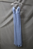 Faviana Blue V-neck Full Length Dress Size: 6