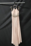 Jovani Blush Halter Style Two-piece Full Length Dress Size: 6