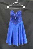 Alyce Paris Cobalt Royal Blue Strapless Sweetheart Cocktail Dress Size: 6