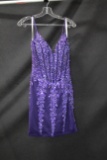 Jovani Purple Sequined Cocktail Dress Size: 2