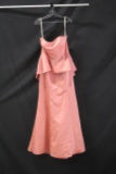 Bari Jay Pink Strapless Full Length Dress Size: 14