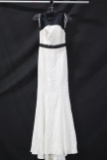 Cassandra Stone Black And White Full Length Dress Size: 2