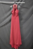 Alyce Paris Red Halter Style Full Length Dress Size: 12