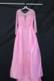 Alexandria Couture Pink Long Sleeved Full Length Dress Size: 14