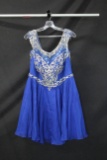 Alyce Paris Blue Cocktail Dress With Beaded Top Size: 14