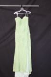 Madison James Light Green Strapless Full Length Dress Size: 14w