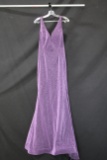 Ashley Lauren Purple Full Length Sprakly Dress Size: 14