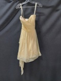 Bari Jay Off-white Strapless Cocktail Dress Size: 10