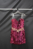 Partytime Berry Sequined Cocktail Dress Size: 16