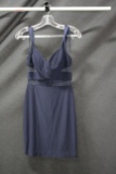 Faviana Navy Blue Cocktail Dress Size: 4