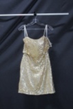 Christina Wu Occasions Gold Strapless Cocktail Dress Size: 10