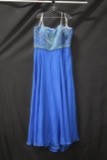 Rachel Allan Blue Strapless Full Length Dress Size: 24w