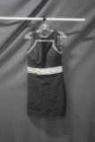 Macduggal Black Cocktail Dress With Beaded Accents Size: 12