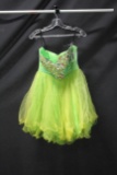Alyce Paris Lime Green Strapless Cocktail Dress With Beading Size: 6