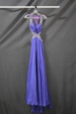 Dave And Johnny Blue Full Length Dress With Beaded Accents Size: 44259