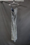 Macduggal Gray Strapless Beaded Dress Size: 18