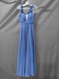 Faviana Blue Full Length Dress Size: 2