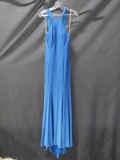 Alyce Paris Blue Halter Style Full Length Dress Size: 4