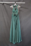Faviana (2-piece) Green Two-piece Halter Style Dress Size: 0