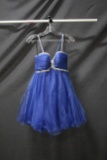 Alyce Paris Blue Cocktail Dress With Beaded Accents Size: 0
