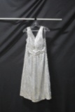 Christina Wu Occasions White Sparkly Cocktail Dress Size: 16