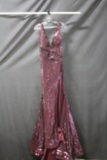 Jovani Purple Sparkly Full Length Dress Size: 8