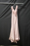 Ashley Lauren Pink Full Length Dress With Lace Size: 2