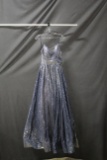 Terani Couture Blue Sparkly Full Length Dress Size: 4