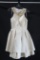 MacDuggal White Cocktail Dress with Beaded Yolk Size: 6