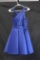 Rachel Allan Blue Cocktail Dress with Open Back Size: 6