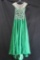 MacDuggal Green Full Length Dress with Beaded Bodice Size: 6